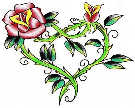 Free Flowers And Hearts Tattoos, Download Free Flowers And Hearts Tattoos png images, Free ...