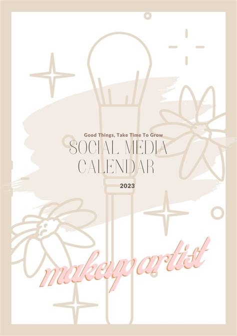 2023 Social Media Content Calendar Calendar Make up Artist - Etsy