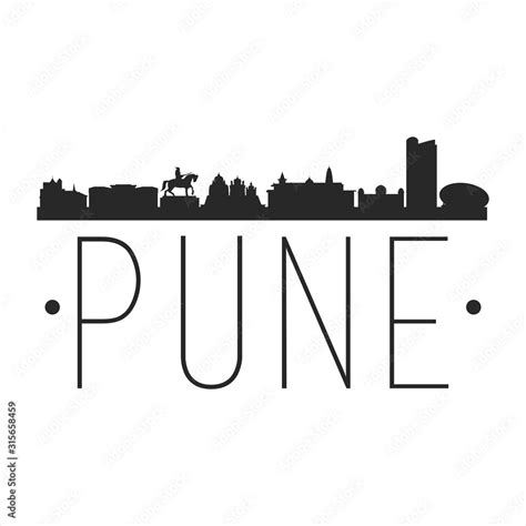 Pune India. City Skyline. Silhouette City. Design Vector. Famous ...