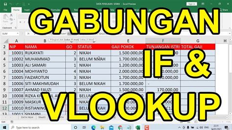 Belajar Excel | Gabungan Rumus IF Bertingkat Dengan Vlookup Di Excel ...