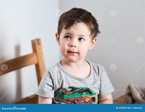 Young Boy Making Faces at the Kitchen Table Stock Photo - Image of children, kitchen: 259387100