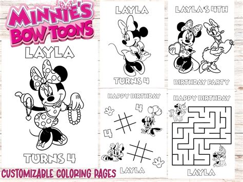 Minnie Mouse Printable Coloring Pages - Etsy Canada