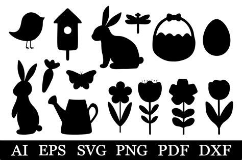 Bunny silhouette. Easter silhouette clipart. Easter SVG By ...