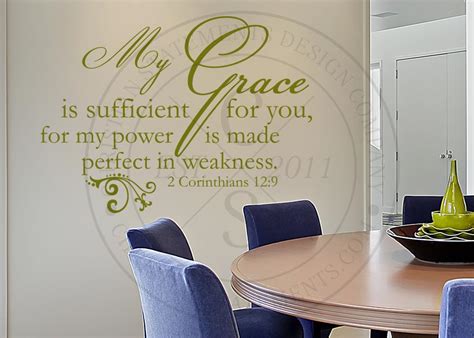 My Grace Is Sufficient Vinyl Wall Statement - 2 Corinthians 12:9, Vinyl, SCR204