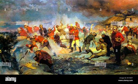 The Defence of Rorke's Drift, painting, 1880 by Lady Elizabeth Butler ...