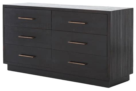 Black Dresser Modern - Modern Burnished Black 9 Drawer Large Wooden ...