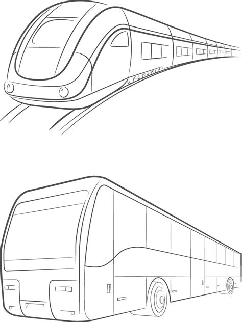Sketch Bullet Train Bus Transportation, Doodle Travel Hand Drawing 2211485 Vector Art at Vecteezy