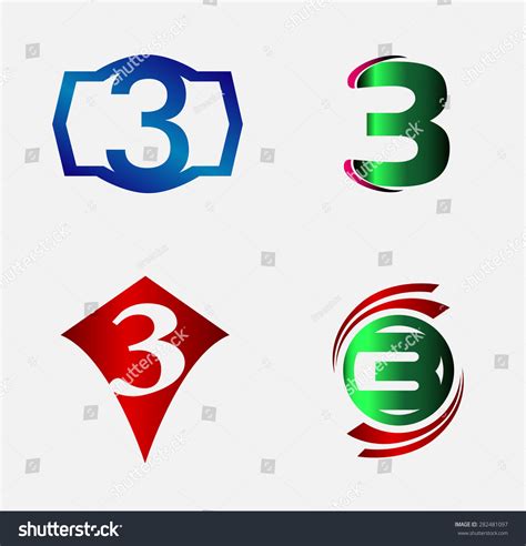 Number Logo Designnumber Three Logologo 3 Stock Vector (Royalty Free ...