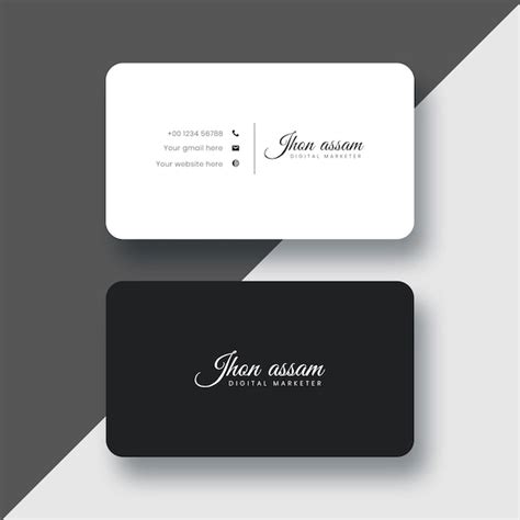 Premium PSD | Black and white minimalist modern business card design