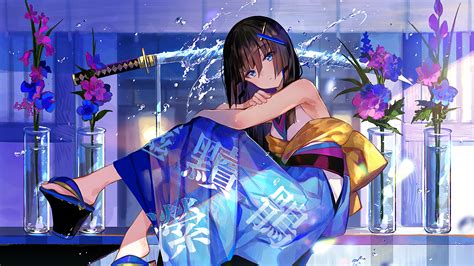 Anime, Girl, Katana, 4K, #271 Wallpaper PC Desktop