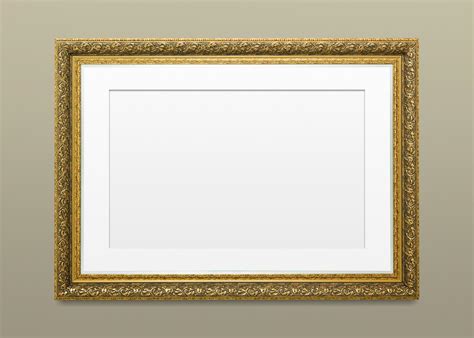 Vintage rectangle gold picture frame | Premium PSD Mockup - rawpixel