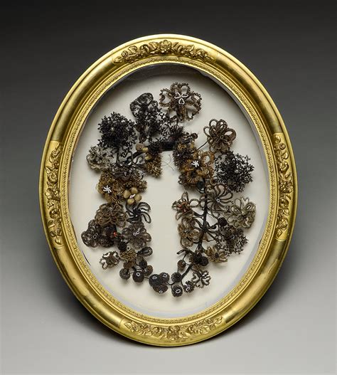 Victorian Mourning Hair Wreath In Shadow Box Remembrance Art ...