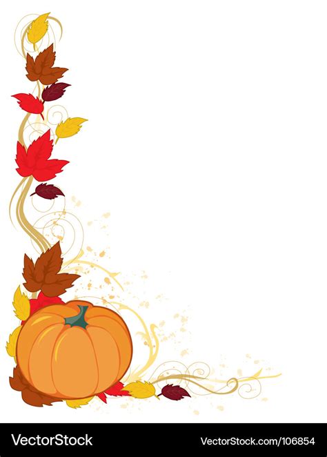 Pumpkin autumn border Royalty Free Vector Image