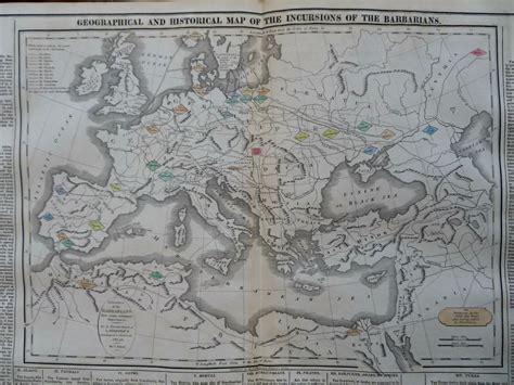 Roman Empire Migration Period Europe 1821 Carey large hand color ...