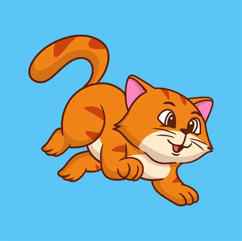 cartoon animal design running cat cute mascot logo 4600472 Vector Art at Vecteezy