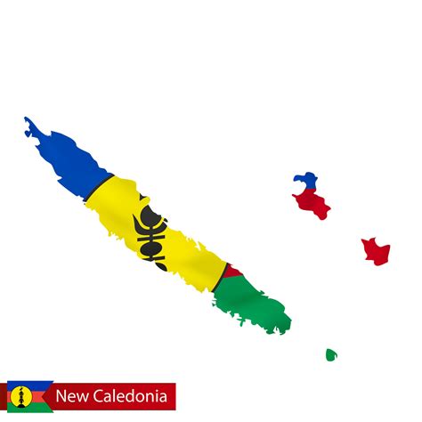 New Caledonia map with waving flag of country. 34031204 Vector Art at ...