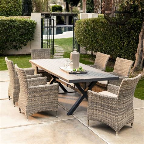 Belham Living Bella All Weather Wicker 7 Piece Patio Dining Set on ...