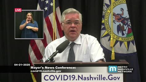 Nashville COVID-19 Update: 4/21 | HAPPENING NOW: Nashville Mayor John Cooper and Metro health ...