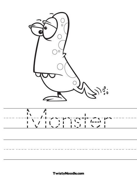 Monster Worksheet | Monster activities, Preschool fun, Monster