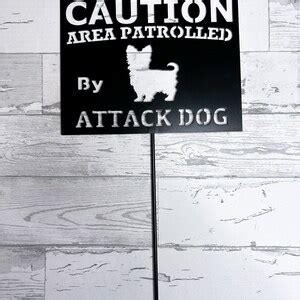 Warning Dog Yard Sign, Dog Security Yard Art, Metal Dog Yard Art, Custom Dog Garden Sign, Small ...