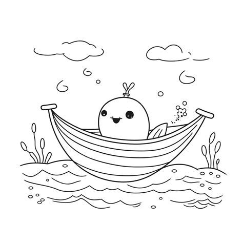 Small Cute Fish In A Boat Coloring Pages Outline Sketch Drawing Vector, Sinking Drawing, Sinking ...