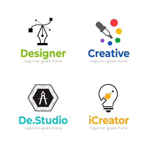 Free Vector | Flat graphic designer logo templates