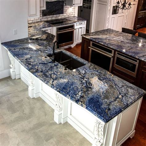 Premier Granite & Stone on Instagram: “Sparkling like the sea, Blue Bahia granite i… | Granite ...