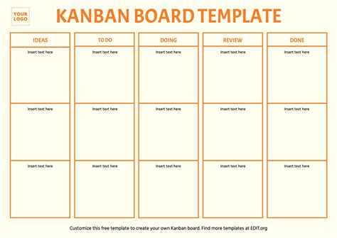 Free templates to create printable Kanban boards