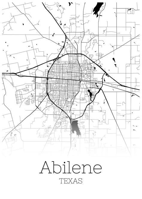 'Abilene Texas City map' Poster, picture, metal print, paint by ...