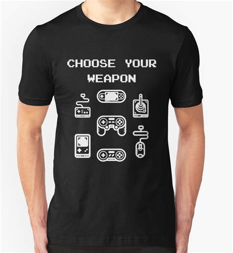 'Retro Gaming T-shirt: Choose Your Weapon Classic Controllers' T-Shirt by lol-tshirts | T shirt ...