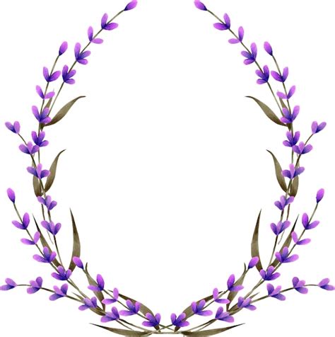 Premium Vector | Wreath, frame border with watercolor lavender flowers