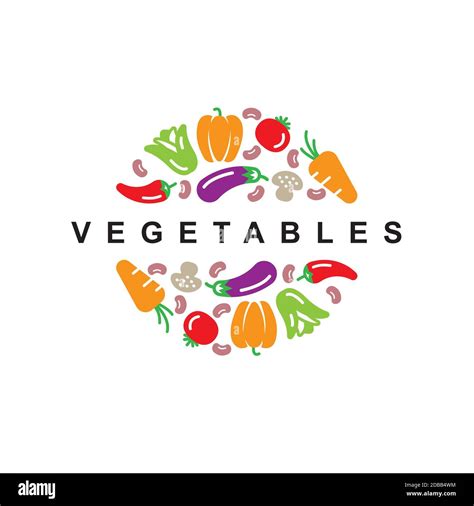 Vegetables logo design symbol vector template.Healthy organic food icon illustration Stock ...