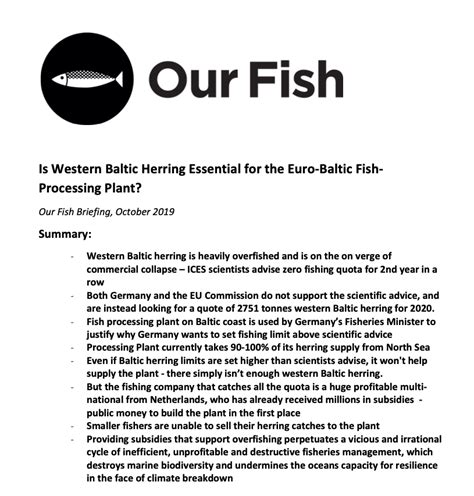 Is Western Baltic Herring Essential for the Euro-Baltic Fish- Processing Plant? – Our Fish