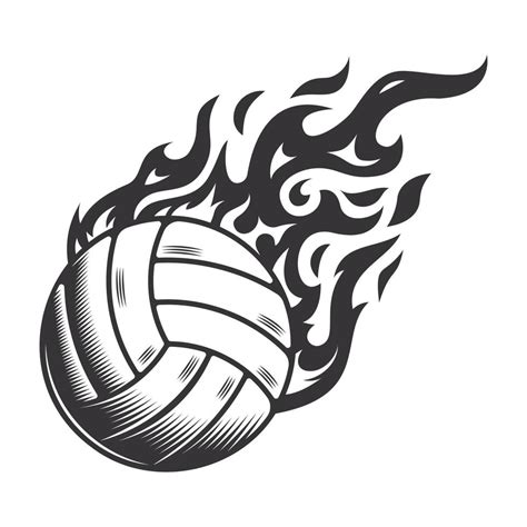 Hot volleyball fire logo silhouette. volleyball club graphic design ...