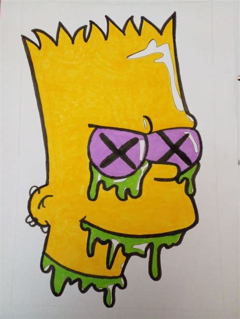 Bart Simpson | Graffiti drawing, Mini canvas art, Cute easy drawings