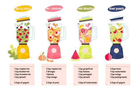 Premium Vector | Flat smoothies in blender glass illustration