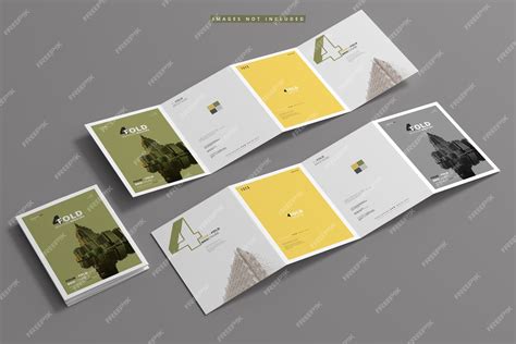 Premium PSD | A4 Four Fold Brochure Mockup