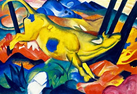 "Yellow Cow" (Gelbe Kuh) -- 1911 -- Franz Marc -- German -- Oil on canvas -- Guggenheim Museum ...