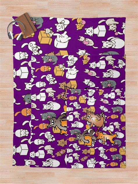 "cattitude kittens playing in the background lazy sleepy foodie big cats" Throw Blanket for Sale ...