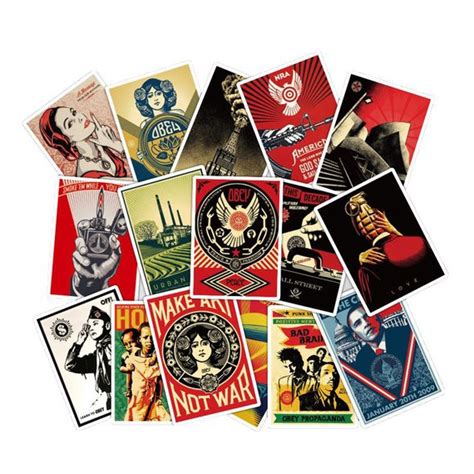 Utopian Stickers Pack 68pcs / Vinyl / Obey / Propaganda / Revolutionary ...