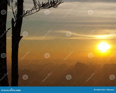 Wonderful Sunrise on Cliff. Stock Image - Image of dawn, simplicity ...