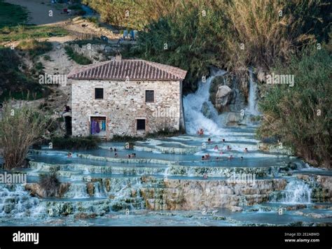 Cascata del Gorello also known as Cascate del Mulino, thermal spring ...