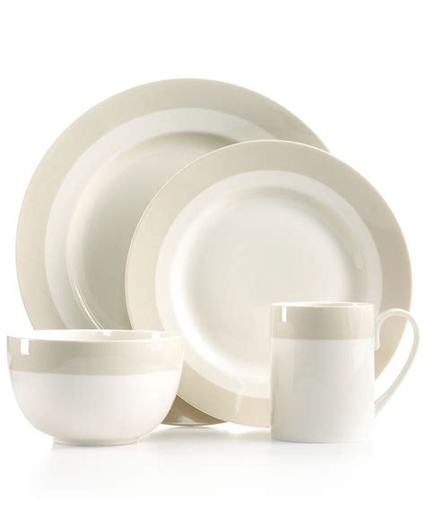 Martha Stewart Collection Classic Band Gray 4-Piece Place Setting | Dinnerware sets, Classic ...