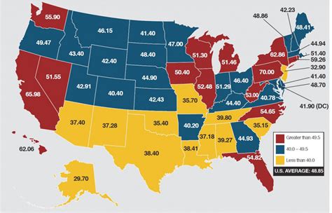 Cigarette Prices By State Map - Printable Map