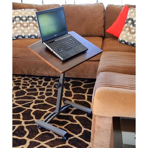 Ktaxon Laptop Desk Height Adjustable Rolling Notebook Sofa Bed Tray Table Stand Brown - Walmart ...
