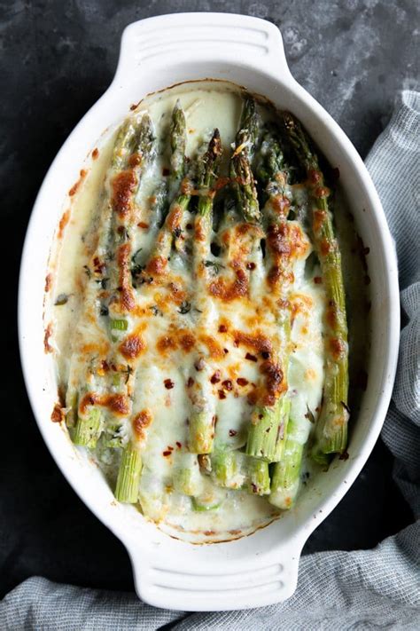 Cheesy Baked Asparagus Gratin Recipe - The Forked Spoon