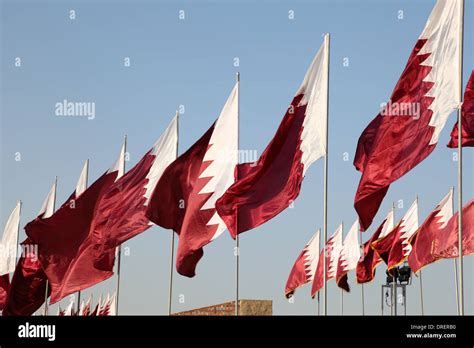 Flags of Qatar, Middle East Stock Photo - Alamy