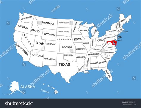 Maryland State Usa Vector Map Isolated Stock Vector (Royalty Free) 309562631 | Shutterstock