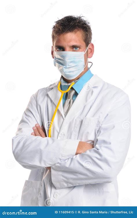 Doctor Wearing Surgical Mask Stock Image - Image of coat, occupation: 11609415