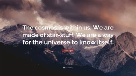 Carl Sagan Quote: “The cosmos is within us. We are made of star-stuff. We are a way for the ...